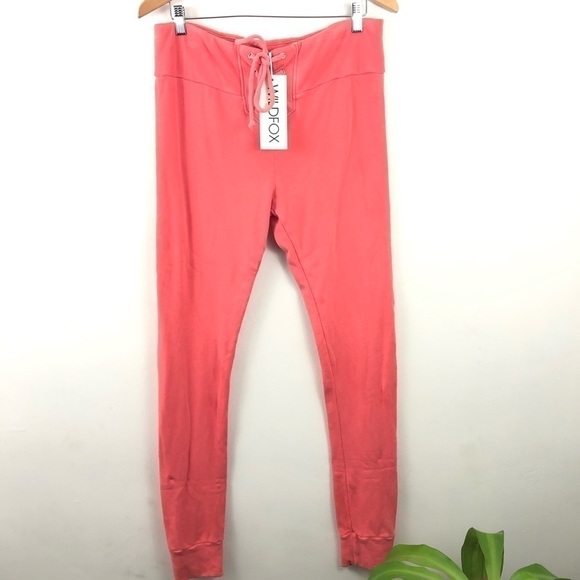 Wildfox Salmon Laced Skinny Lounge Joggers XL - Picture 2 of 8
